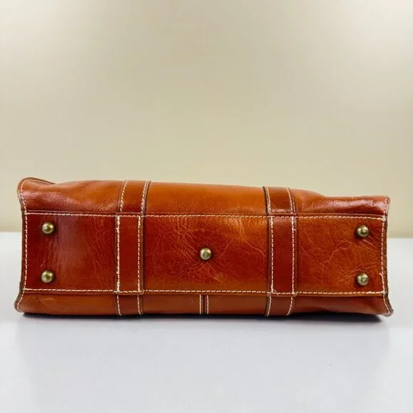 EUC Patricia Nash Vienna Tan/Brown Leather Satchel Bag - Picture 5 of 14